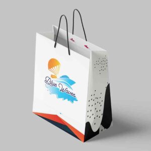 Branded paper bags printed in Dubai, ideal for retail packaging, events, and promotional marketing