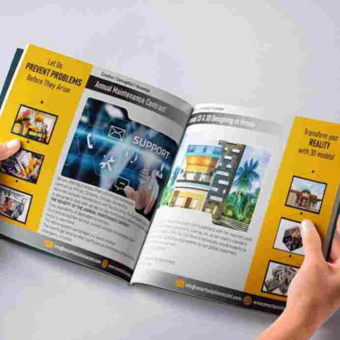 Customized 12-page catalogs printed with precise binding and finishing