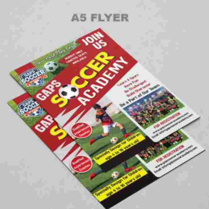 Dubai urgent printing services for A5 flyers on 170 GSM art paper with fast turnaround times