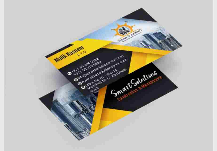 Professional business cards printing in Dubai with a high-quality matt finish and 400 GSM thickness