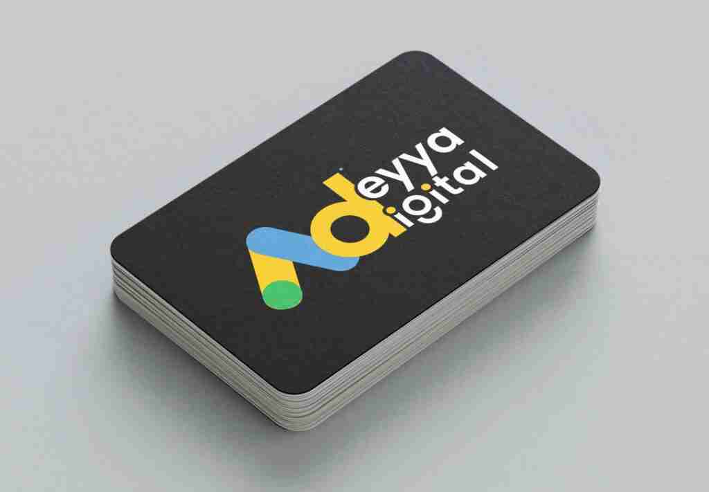 Matt laminated business cards with rounded corners and spot UV, printed in Dubai on high-quality 400gsm paper